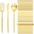Supernal 360PCS Hammered Gold Plastic Silverware,Heavy Duty Plastic Utensil by supernal