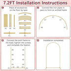 Metal Balloon Arch Backdrop Stand 7.2FT and 6FT, Set of 2, Gold - Image 4