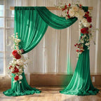 Pack of 2 Wedding Arch Drape Panel Fabric 30" x 50ft - Emerald Green by MDS