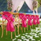 Rose Red Satin Chair Sashes Bows, 50 Pcs, 6 x 108 inch - Image 3