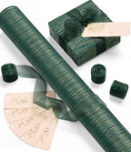 Vitalizart Green Textured Wrapping Paper Set 30" Organza Ribbon & Gift Tags by Vitalizart