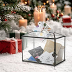 Wedding Glass Card Box with Slot and Lock, 10.2 x 6 x 8 Inch, Small Black Geometric Cards Holder for Birthdays Party Reception, Wishing Well - Slot Length 6.3'' (Glass Box Only) - Image 6