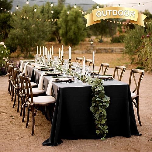 sancua 8 Pack Black Tablecloths 90x132 Inch for 6 Feet Rectangle Tables - Image 2