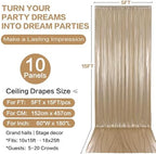 50x15FT Champagne Gold Sequin Backdrop Curtain Double Sided - Image 6