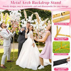 7.2FT Wedding Arch Backdrop Stand and White Cover Set for Party Event Decor - Image 2