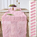 12 Pack Pink Cheesecloth Table Runners, 120 Inch 10Ft Blush Pink Gauze Table Runner for Wedding Birthday Party Baby Shower Decorations by YARGEZON