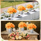 Mimorou 6 Set Floral Table Centerpiece Fake Hydrangea Decor, Orange - Image 5