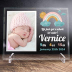 11.75"x9.75" Custom Glass Picture Frame for 5x7 Photo, Personalized Baby Picture Frames, Nursery Decor for Gender Reveal and Baby Announcement Ideas, Adoption Gifts for New Parents (Design 1) - Image 2
