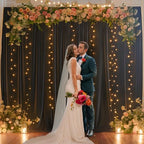 Shillance 20x10ft Black Backdrop Curtains with Lights Photo Drapes Wrinkle Free Fabric Backdrop Curtain for Wedding Birthday Party Baby Shower Bridal Shower Party Background Decorations - Image 2