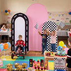 Mindsoft 3 Sets Fast Party Arch Backdrop Cover Racing Backdrop, Pink - Image 7