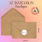 ACSTEP 2400PACK Kraft 5X7 Envelopes,Brown A7 Envelopes Self Seal for Weddings, Invitations, Photos, Postcards, Greeting Cards Mailing,Baby Shower, Graduation With Thank You Stickers - Image 2