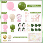 Baby in Bloom Decorations includ “Baby in Bloom” Letter Sign, Pink Sage Green Balloon Garland Arch Kit, Baby Boxes with Letters, Backdrop - Image 3