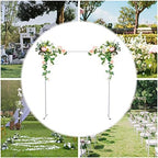 6.6ftx6.6ft Backdrop Stand, White Portable Pipe and Drape Backdrop Stand for Parties Silver Wedding Garden Balloon Arch Frame for Wedding Birthday Parties Banquets Background Decor (6.6x 6.6ft-White) - Image 3