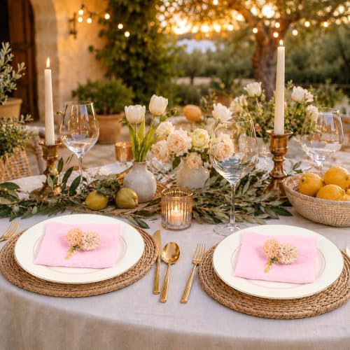60Pack Light Pink Cheesecloth Napkins Rustic Boho Gauze Napkins 20"x20" - Image 7