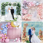 Wokceer Square Backdrop Stand White Metal Wedding Arch Stand 6.6FT x 6.6FT - Image 4