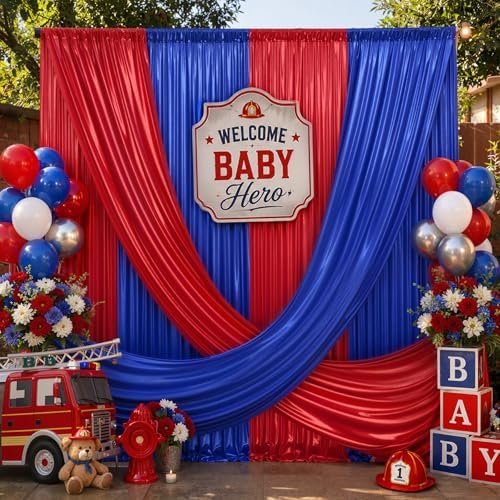 20×10 ft Circus Sequin Backdrop Curtain-Red Royal Blue Drapes for Backdrop - Image 3
