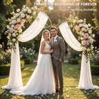 Metal Arch Backdrop Stand Set of 2, Gold Wedding Arch Frame 7.2FT+6FT, Heavy Duty Round Balloon Arch Stand with Threaded Connection for Wedding Ceremony, Baby Shower, Birthday Party Decorations - Image 2