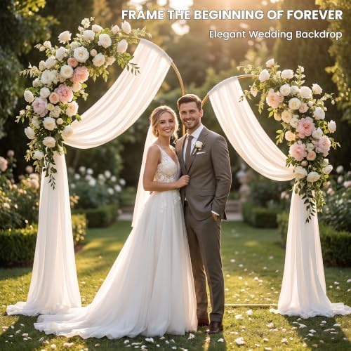 Metal Arch Backdrop Stand Set of 2, Gold Wedding Arch Frame 7.2FT+6FT, Heavy Duty Round Balloon Arch Stand with Threaded Connection for Wedding Ceremony, Baby Shower, Birthday Party Decorations - Image 2