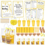 Dunzoom 461 Pcs Funny Baby Shower Games with Prize for Guest Winner, Yellow by Dunzoom