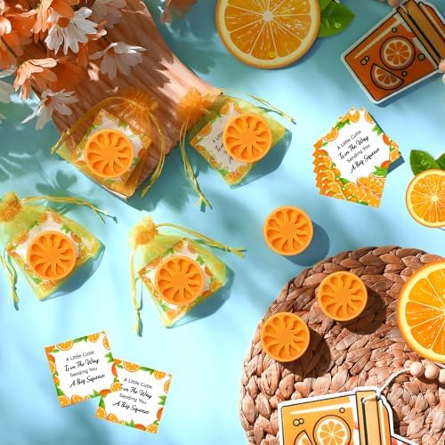 SiliFine 50 Sets Little Cutie Baby Shower Favor Orange Soap Party Gift Bulk - Image 3