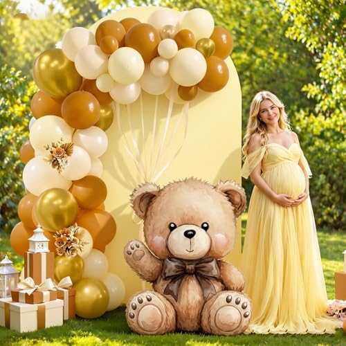 Mifoci 121 Pcs Brown We Can Bearly Wait Baby Shower Decoration 35x30'' Large Bear Cardboard Cutout Standup with 120 Balloon Teddy Bear Baby Shower Decor for Gender Reveal Birthday Party Photo Backdrop - Image 3