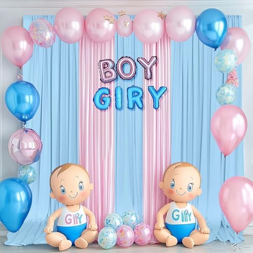 20 x 10ft Wrinkle Free Dusty Blue Backdrop Curtains for Parties Weddings, Thick Silky Polyester Fabric Backdrop Drapes, 4 Panels 5X 10 ft Photo Background Cloth for Birthday Gender Reveal Photography - Image 6