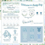 Blue and Sage Green Baby Boy Shower Decorations, All-in-1 Boho Baby Shower Decorations Boy with Balloon Arch Boy Boxes Plates Napkins Cake Toppers Tablecloth Backdrop Banner for Its a Boy Baby Shower - Image 5