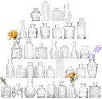 Fixwal 36pcs Glass Bud Vase Bulk Set, Clear Small Glass Vases for Flowers by Fixwal