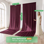 20ftx14ft Burgundy Backdrop Curtain for Wedding Parties - Image 2
