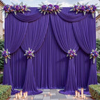 32ftx10ft Wrinkle Free Purple Backdrop Curtain - 10 Feet Photography Backdrop Drapes, Silky Polyester Back Drop Cloth for Wedding Baby Shower Balloon Arch Background - Image 2