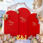 Wedding Arch Backdrop Cover Set of 3, Red and Black Double Color Arch Stand Covers, 7.2FT, 6.6FT, 6FT Spandex Fitted Arch Covers for Graduation Birthday Party Banquet Photography Background Decoration - Image 2