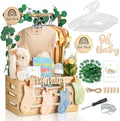 Wooden Baby Shower Crate Closet - Personalized Baby Gift Baskets with Hangers, Large Newborn Boys Girls Clothes Storage Box for Newborn New Parent by %E2%80%8EGIFTACITY