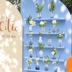 WARMALL Artificial Flowers with Vases, 16 Pcs Blue Bud Vases, & 81 Pcs Artificial Plants DIY Set Suitable for Centerpieces Table Weddings Party Office and Indoor Decor Mini Small Glass Clear - Image 6