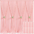 8 Panels Blush Pink Backdrop Curtain for Parties Wedding Wrinkle Free Pink Photo Curtains Backdrop Drapes Fabric Decoration for Baby Shower Birthday Party 40ft(W) x 10ft(H) by Tao-GePartyDecorations
