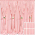 8 Panels Blush Pink Backdrop Curtain for Parties Wedding Wrinkle Free Pink Photo Curtains Backdrop Drapes Fabric Decoration for Baby Shower Birthday Party 40ft(W) x 10ft(H) by Tao-GePartyDecorations