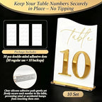 Gold Mirrored Acrylic Wedding Table Numbers 1-10 Set, Self-Standing Modern Arched Signs for Reception Seating, Anniversary & Bridal Shower, Elegant Wedding Decor (5x7 Inches) - Image 6
