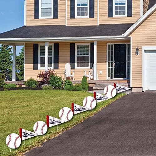 Big Dot of Happiness Batter Up - Baseball Lawn Decorations - Outdoor Baby Shower or Birthday Party Yard Decorations - 10 Piece - Image 4