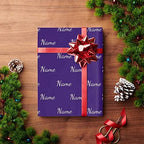 MyPupSocks Personalized Text Wrapping Paper, Name Dark Purple Custom Funny Logo Wrapping Paper Roll for Boys Girls Baby Shower Wedding Anniversary Birthday Gift 58x23 Inch 5 Rolls - Image 4