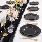 U-QE 100PCS Black Plastic Plates, Heavy Duty Black Plates - Image 6