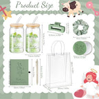 Zeyune 6 Sets Baby Shower Prizes for Wedding Bridal Shower Gifts Party Favors Including Glass Notebooks Ballpoint Pen Mirror Hairpins Hair Bands Gift Bag Thank You Cards(Green,Classic) - Image 3