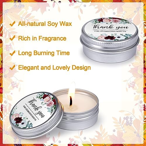 MTLEE 50 Pcs Wedding Candles Gift Favors for Guests 1 Oz, Thank You - Image 5