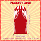 6 FT Carnival Circus Theme Arch Backdrop Cover Circus Tent Red White Stripe - Image 2