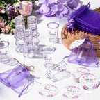 Funnymoom 50 Sets Butterfly Baby Shower Favors for Guests Souvenir A Little Butterfly is on The Way Acrylic Clear Shot Glasses Thank You Tags with Organza Bags Spring Party Decorations - Image 6