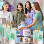 56Pcs Baby Shower Prizes for Game Winners Baby Shower Favors Gifts including Plastic Tumbler Notebook Scented Candles Ballpoint Pen Mirrors with Hair Brushes Bracelet Gift Bag (Green) - Image 7