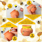 10 Set Terracotta Clay Honey Pots Kit Bulk DIY Honey Pot Jar Decor, Classic - Image 3