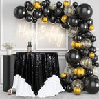 Poise3EHome Black Sequin Tablecloth 90×90 Inch Square Sequin Fabric Table Cover Overlay for Halloween Baby Shower Birthday Party Wedding Holiday Cake Table Decoration - Image 2