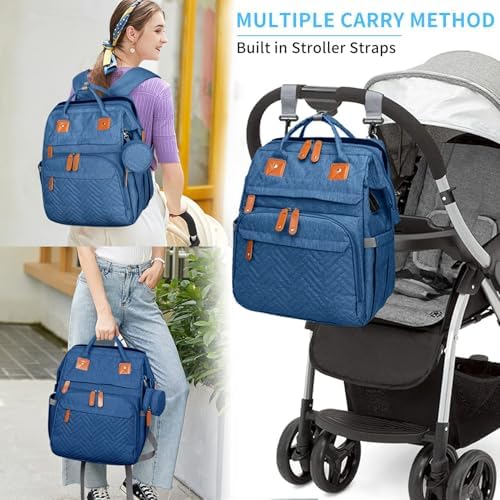 KABAQOO Diaper Bag Backpack with Detachable Changing Station, Large Capacity Baby Diaper Bags for Boys & Girls, Baby Registry Search Stuff & Shower Gifts, Newborn Essentials Must Haves, Blue - Image 6