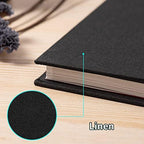 Large Photo Album Self Adhesive 4x6 8x10 10x12 13"x12.8" Magnetic Scrapbook Album 12.6"x11" Inch 40 Pages Linen Cover DIY Photo Album with A Metallic Pen and DIY Stickers(Black) - Image 4