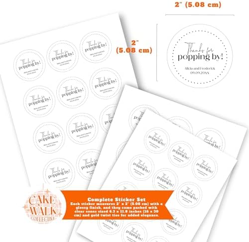 Set of 24 Popcorn Stickers | Popcorn Stickers | Personalized Wedding, Bridal Shower, Baby Shower or Party Favor Labels| Custom Labels | Popcorn Stickers - Image 2