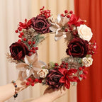 YYHUAWU Artificial Christmas Flowers Greenery Combo Box Set Faux Flowers Bulk Flower Leaf with Stems for DIY Tree Ornaments Xmas Wreath Floral Arrangements Centerpieces - Image 5